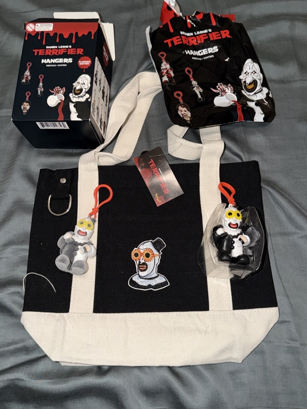 Terrifier Tote Bag And Bag Clips Bundle